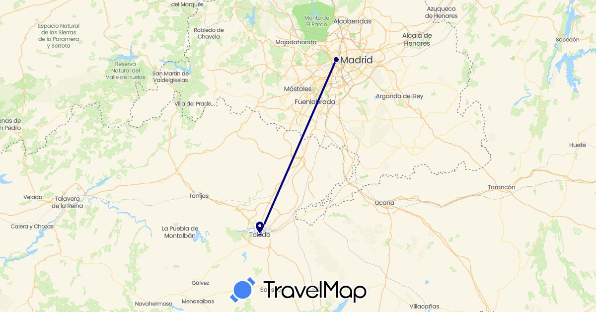 TravelMap itinerary: driving in Spain (Europe)